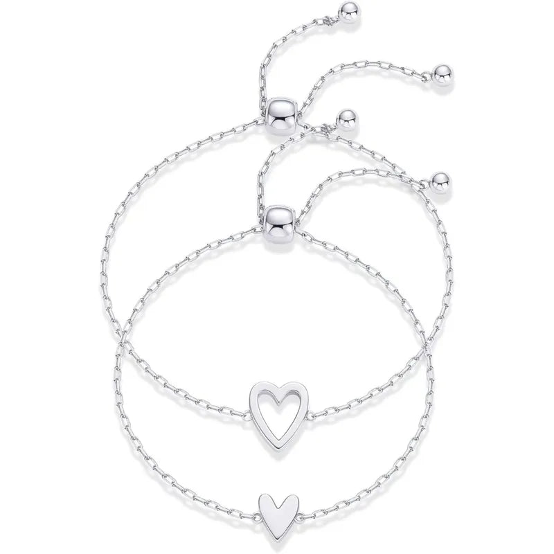 Matching Hearts Bracelet Set