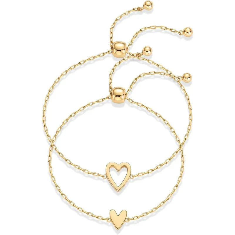 Matching Hearts Bracelet Set