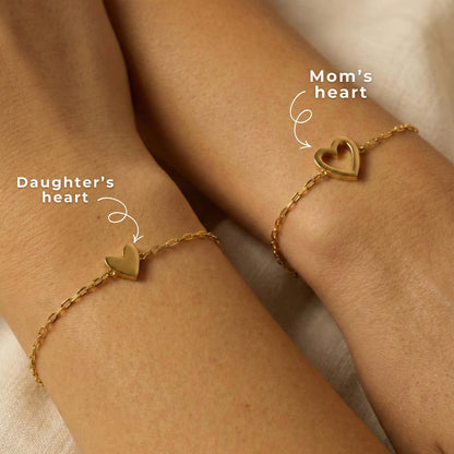 Matching Hearts Bracelet Set