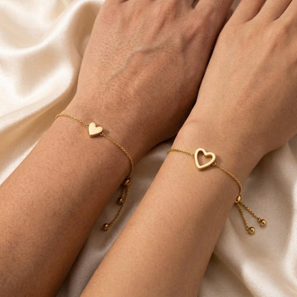 Matching Hearts Bracelet Set