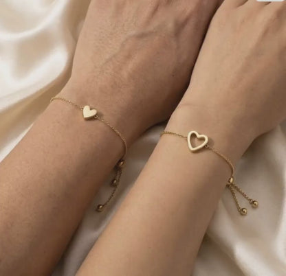 Matching Hearts Bracelet Set